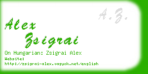 alex zsigrai business card